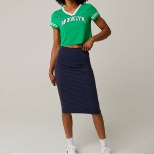 OFFLINE By Aerie The Hugger Midi Skirt XS navy blue